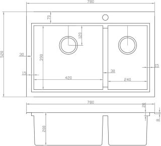 Мойка кухонная Zorg Master X ARTE ZM X-5278-L